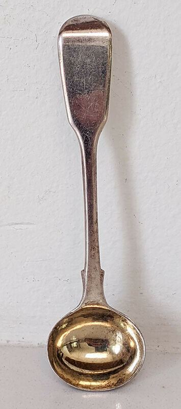 Vintage, London Made, Hallmarked Mustard Spoon - Goldwash Bowl - No Mono