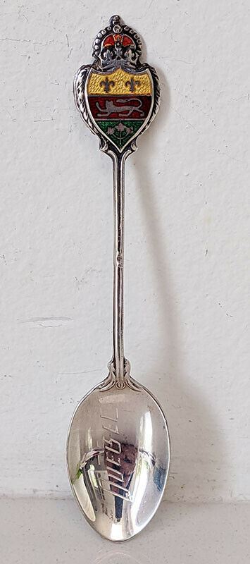 Sterling Silver & Enamel QUEBEC Canada Souvenir Spoon