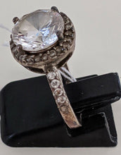 Load image into Gallery viewer, Sterling Silver Cubic Zirconia Ring - Large Centre Stone - Size 8
