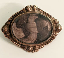 Load image into Gallery viewer, Vintage Gold Mourning Pin - Weaved Hair
