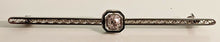 Load image into Gallery viewer, Vintage 14-18Kt White Gold Diamond Bar Brooch - Appraised!
