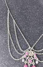 Load image into Gallery viewer, Vintage Fashion Necklace - Dangle Rhinestones - Red / Pink
