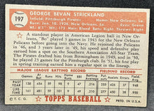Load image into Gallery viewer, 1952 TOPPS Baseball Card - #197 - George Strickland - VG+
