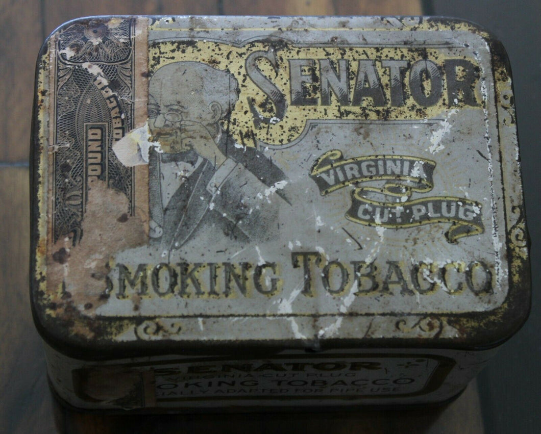 Vintage Senator Virginia Cut Plug Smoking Tobacco Tin