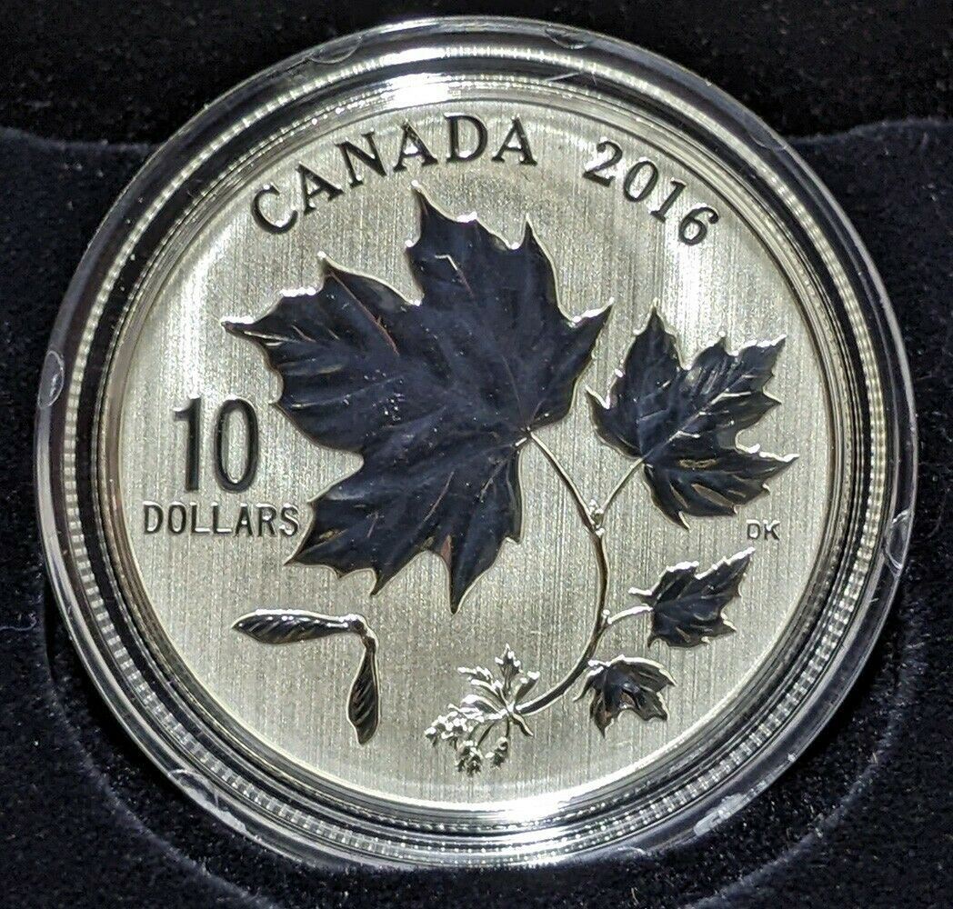 2016 Canada $10 Fine Silver Coin - Canadian Maple Leaves - by RCM