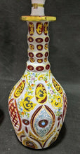 Load image into Gallery viewer, Set of White To Red Painted Decorative Glass Decanters, With Stoppers
