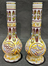 Load image into Gallery viewer, Set of White To Red Painted Decorative Glass, Tall Neck Vases
