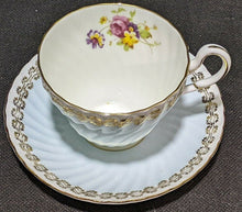 Load image into Gallery viewer, FOLEY Bone China Cup &amp; Saucer - Soft Blue &amp; Gold With Floral Bouquet
