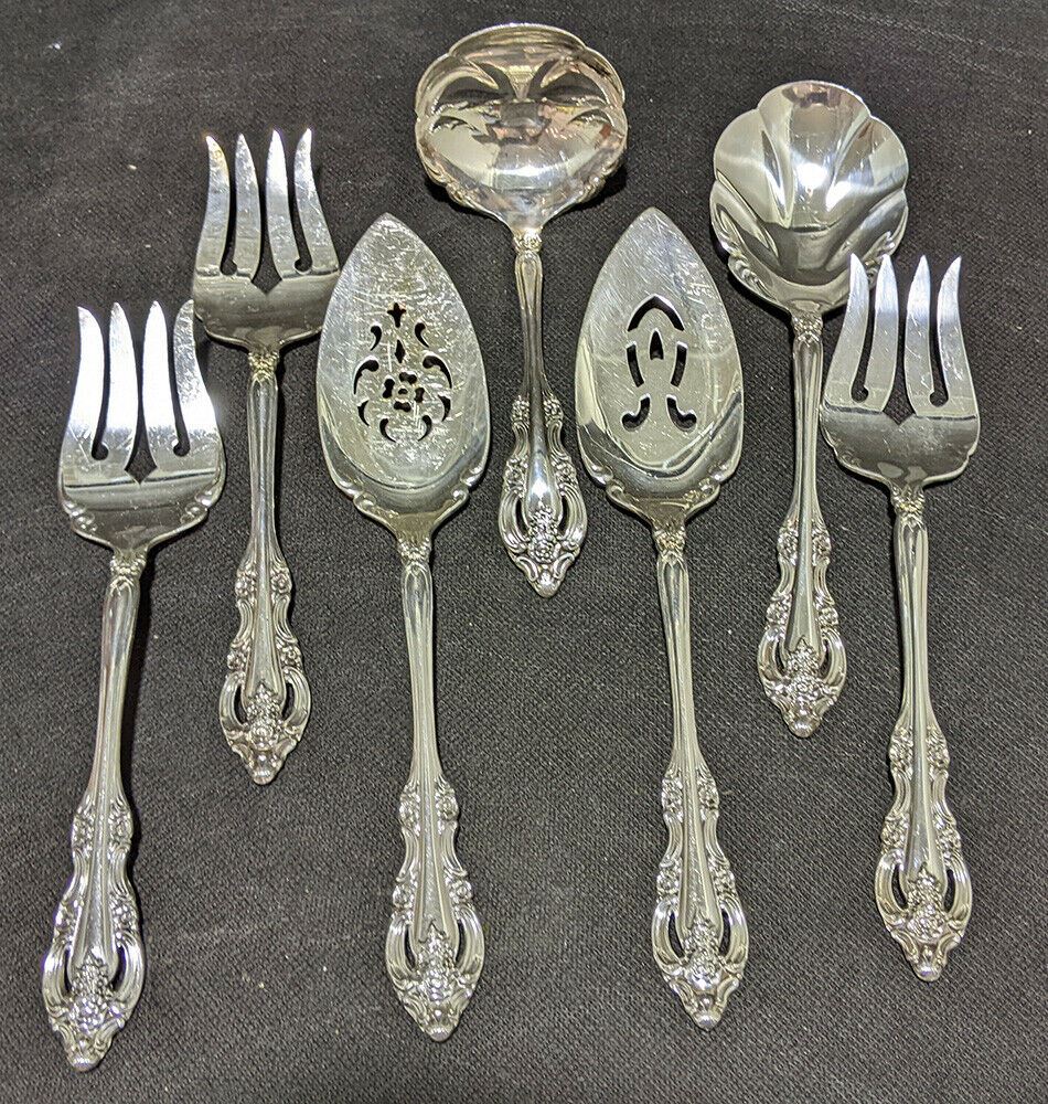 Lot of 7 Community Silver Plated Serving Pieces -- Artistry Pattern