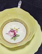 Load image into Gallery viewer, PARAGON Double Warrant Bone China Cup &amp; Saucer - Bright Yellow - Rose in Bowl
