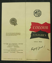 Load image into Gallery viewer, 1955 MG series MGA Colour Finishes Pamphlet

