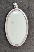 Load image into Gallery viewer, Sterling Silver Rimmed - Coloured White Stone Oval Pendant
