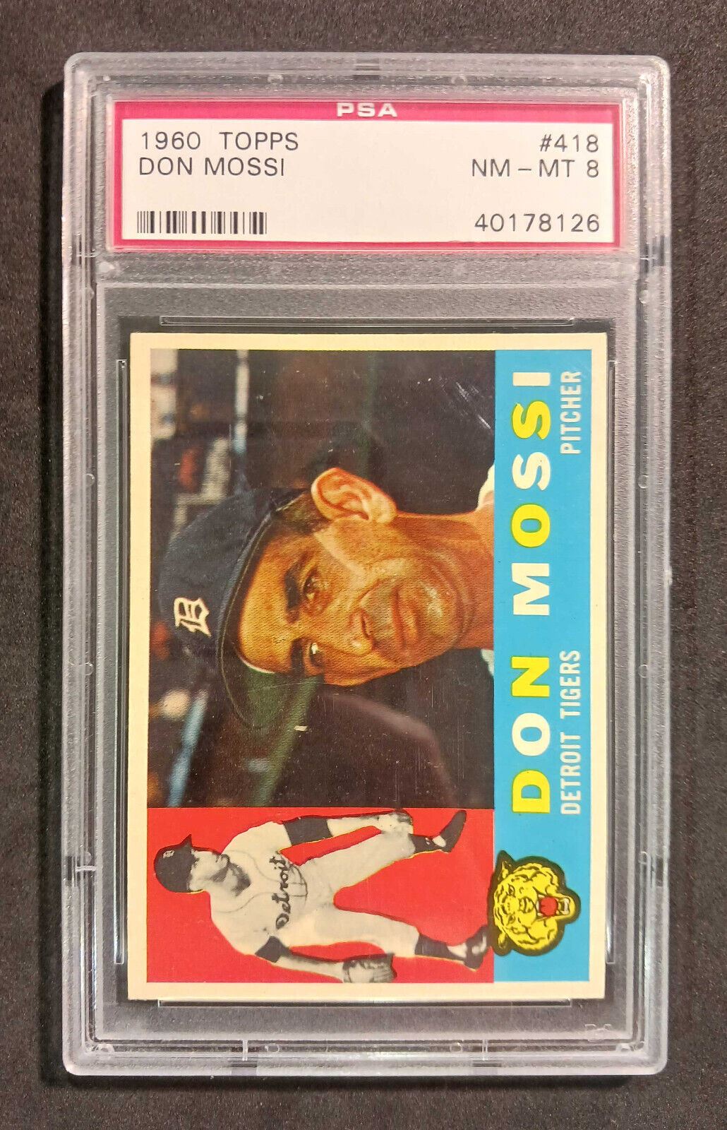 1960 Topps Don Mossi #418 PSA NM-MT 8 Serial 40178126