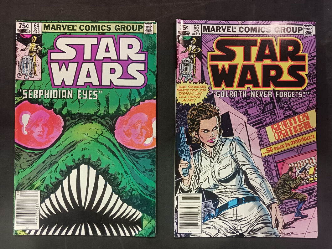 Marvel Comics Star Wars Issues #64 and 65 Canadian Newsstand Rare Price Variant