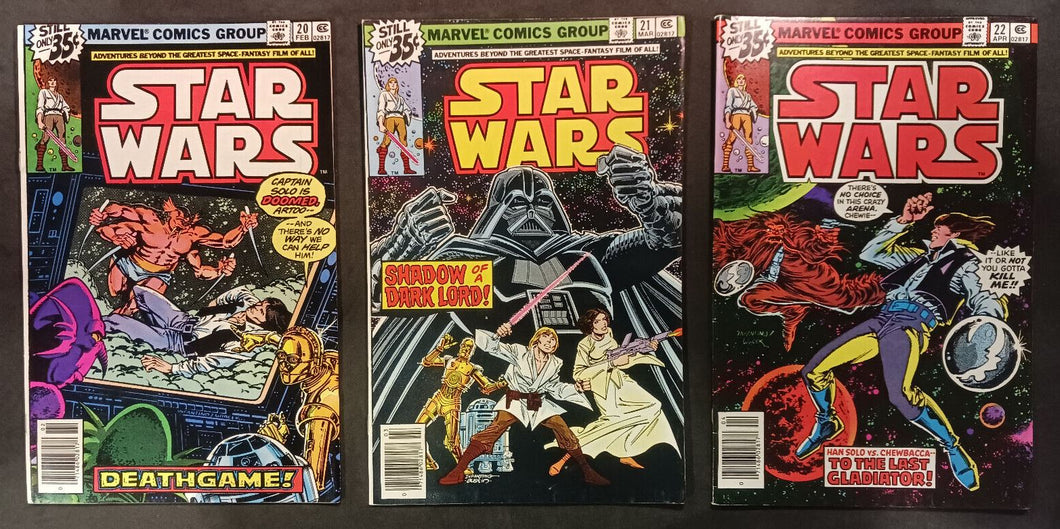 Marvel Comics Star Wars Issues #20, 21 and 22 US Newsstand
