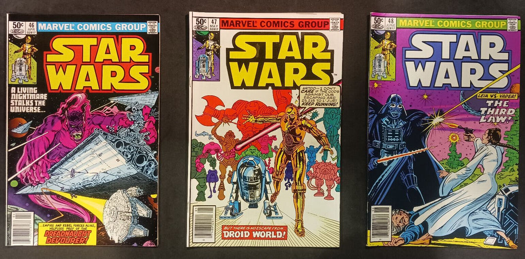 Marvel Comics Star Wars Issues #46, 47 and 48 US Newsstand