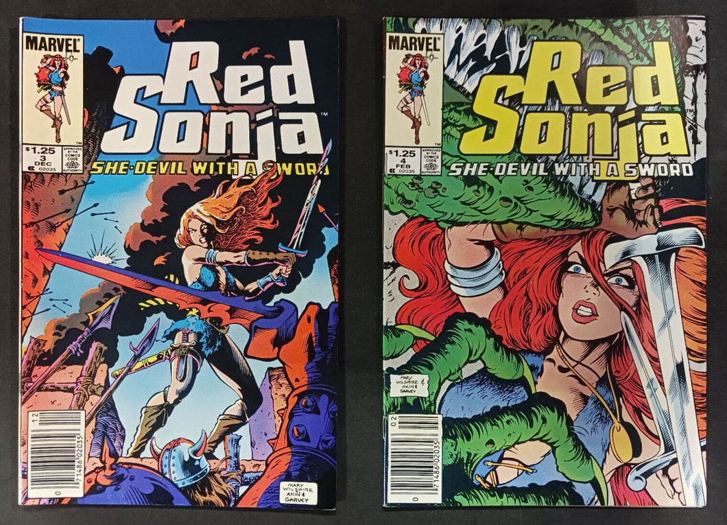 1983 Marvel Comics Red Sonja Vol. 3 Issues #3 and 4 Canadian Newsstand