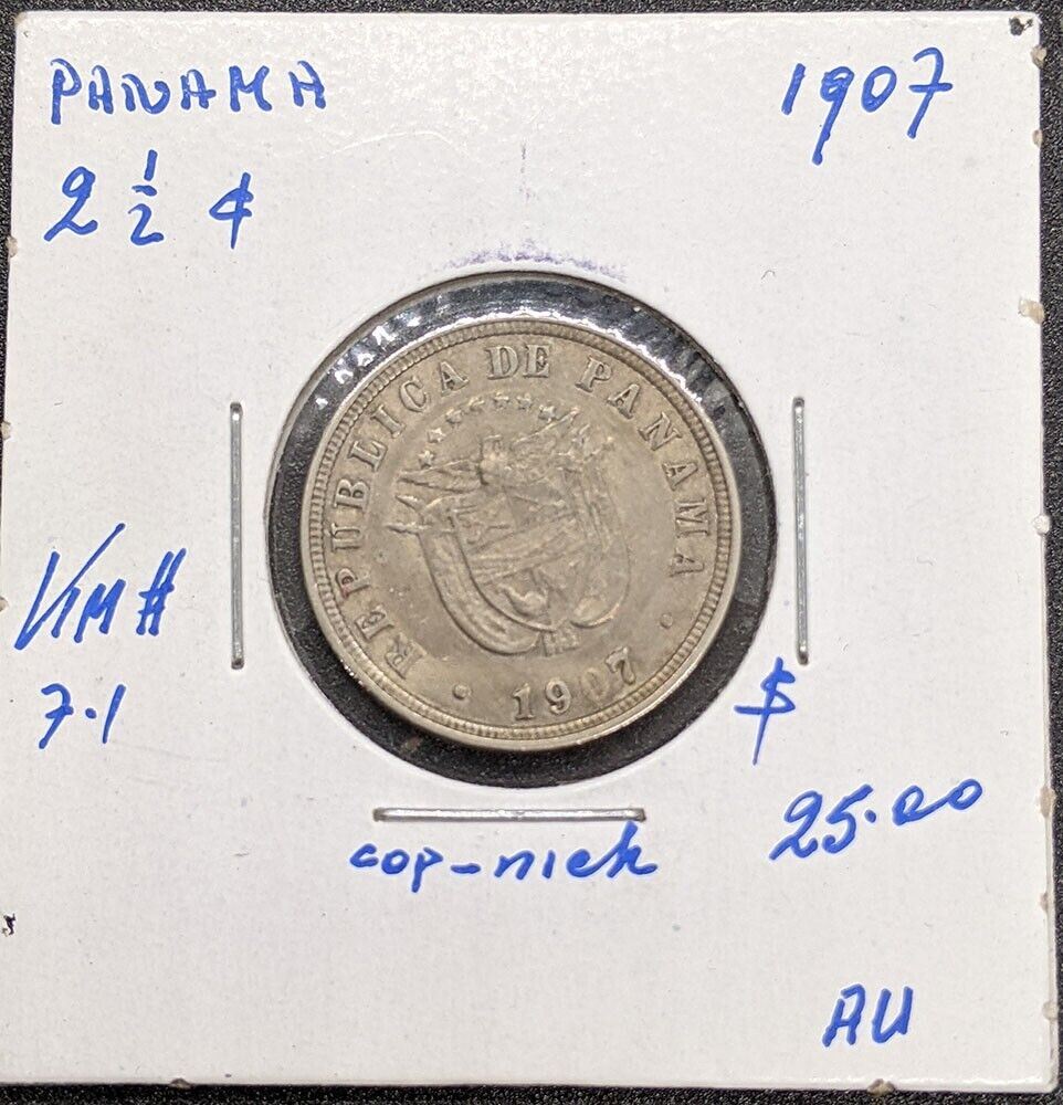 1907 Panama 2 1/2 Cent Coin