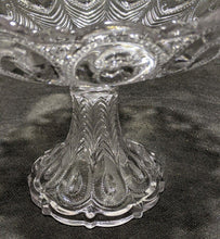 Load image into Gallery viewer, Vintage EAPG Pressed Glass Pedestal Compote / Candy Dish - Peacock Feather
