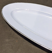 Load image into Gallery viewer, Blue With Platinum Rim Oval Fish Serving Platter by Johann Haviland
