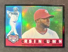 Load image into Gallery viewer, 2009 Topps Heritage Chrome Cristian Guzman Black Refractor SSP 53/60 CHR132
