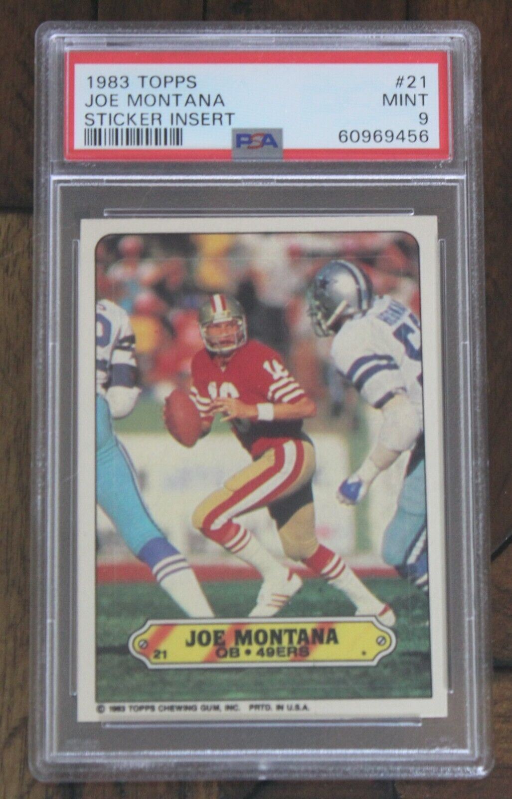 1983 Topps Joe Montana Sticker Insert #21 PSA MINT 9 Football Card