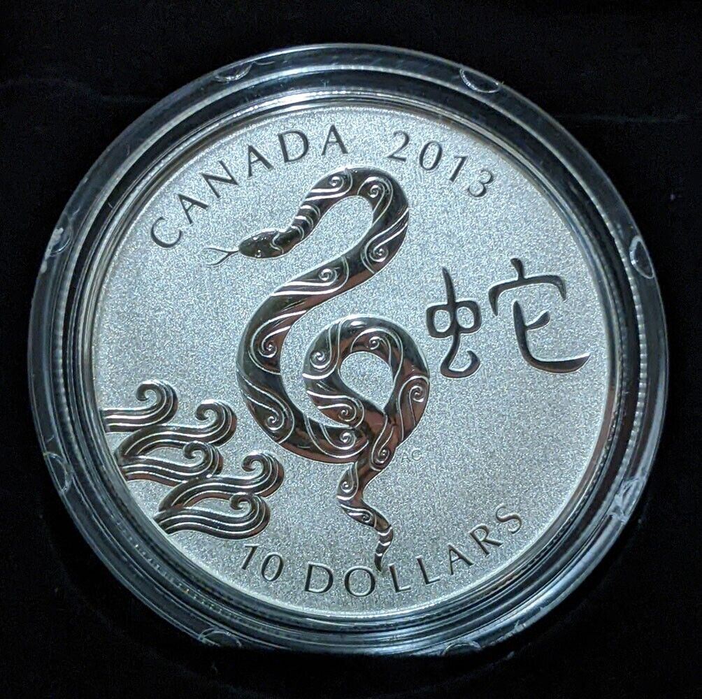 2013 Canada .9999 Fine Silver $10 Coin - Year of the Snake