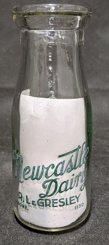 Vintage Newcastle Dairy Milk Bottle - R. LeGresley