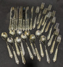Load image into Gallery viewer, Vintage Silver Plated Flatware Set - Setting for 10 - Made in Italy
