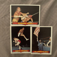 Load image into Gallery viewer, WWF O Pee Chee cards #49 #51 #52 Ringside Action 1985
