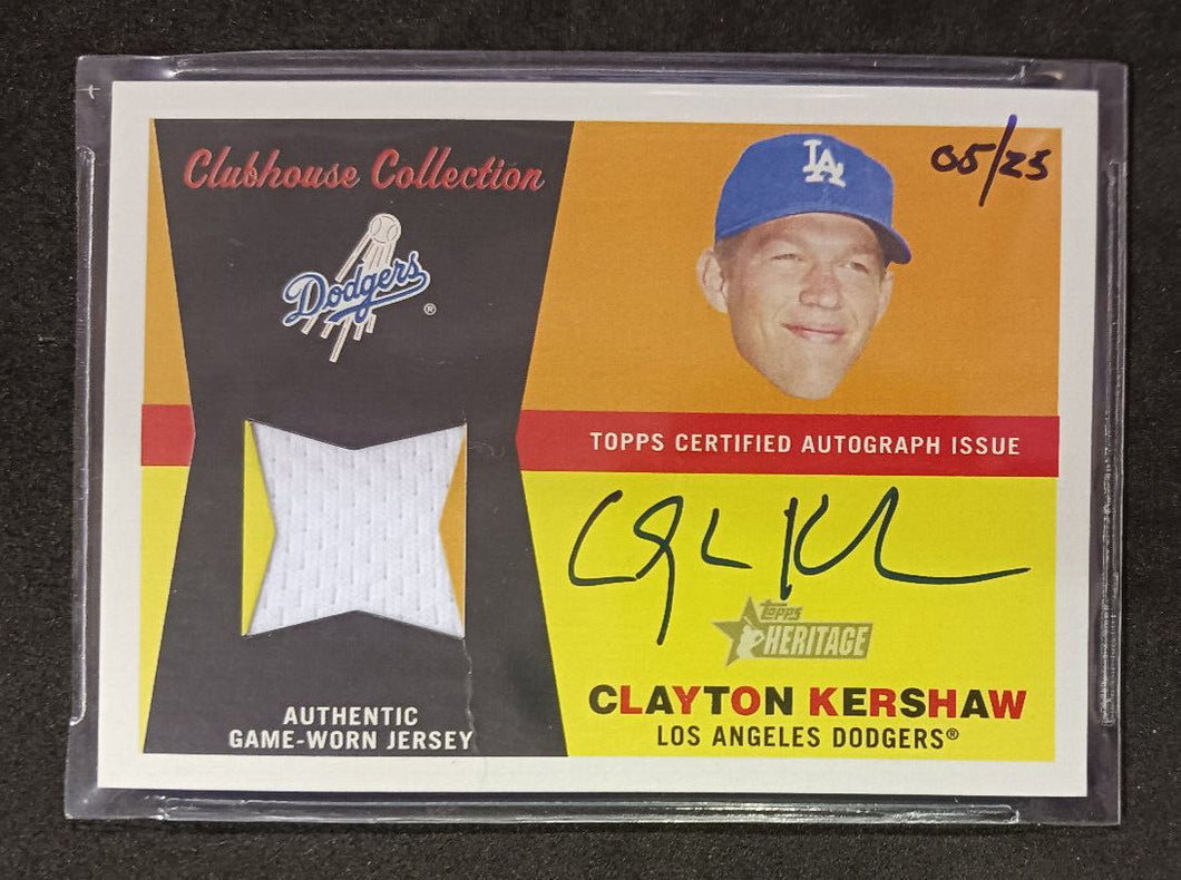 2009 Topps Heritage CH Relics #CCAR-CK Clayton Kershaw 05/25 Blue Ink