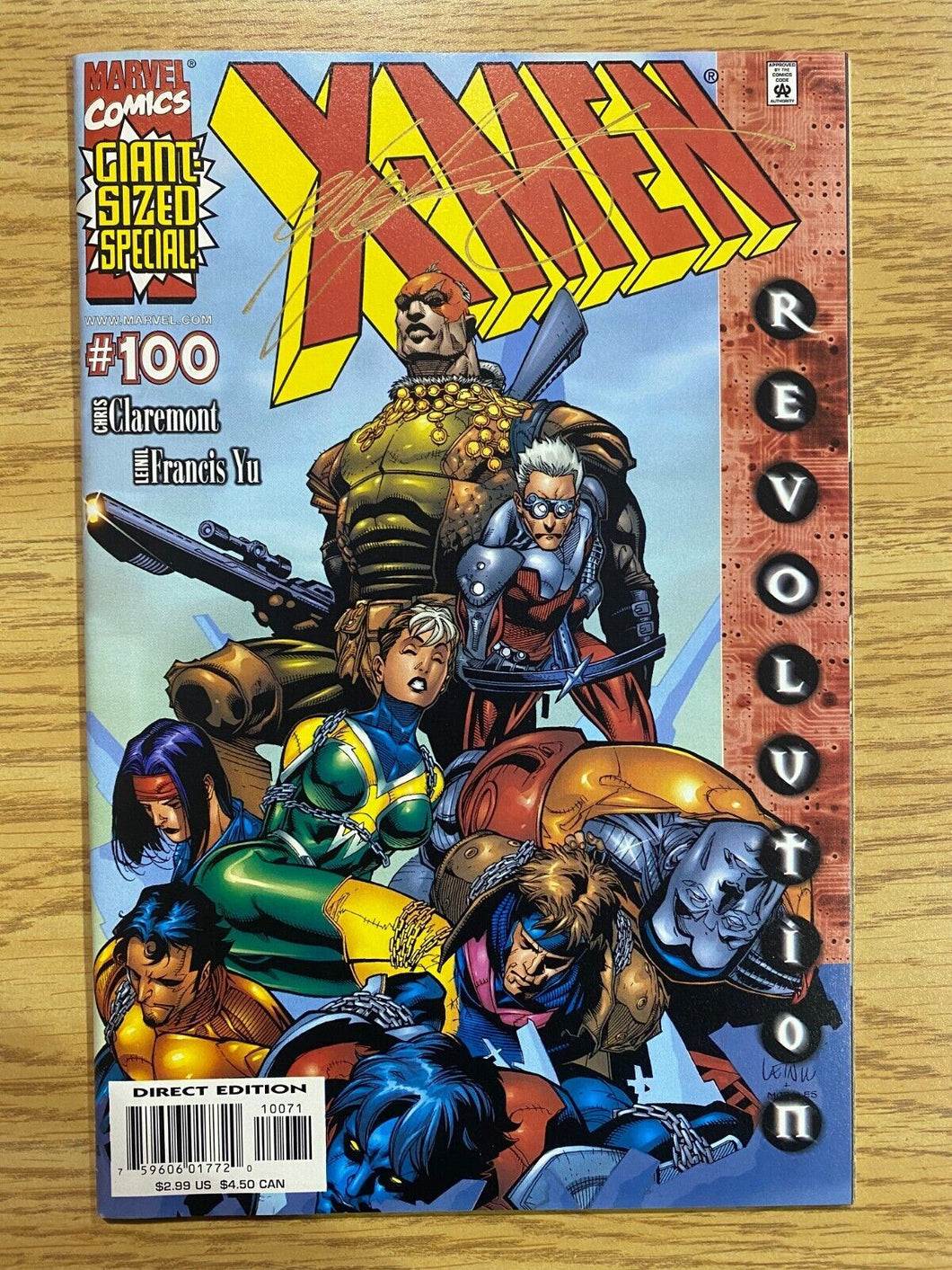 2000 Marvel Comics X-Men #100 Signed by Chris Claremont