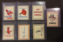 Load image into Gallery viewer, 1961 Fleer Baseball Greats Dubble Bubble Team Logo Sticker Lot of 7 (Not Used)
