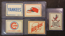 Load image into Gallery viewer, 1961 Fleer Baseball Greats Dubble Bubble Team Logo Sticker Lot of 5 Red Sox,Cubs
