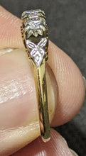 Load image into Gallery viewer, 18 Kt Yellow Gold 3 Natural Diamond Past Present Future Ring - Size 7
