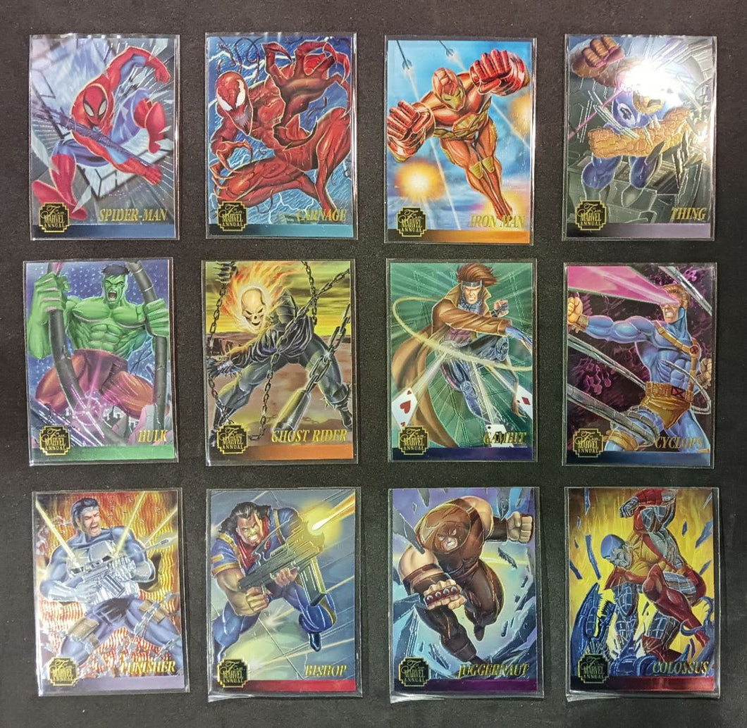 1995 Flair Marvel Annual Trading Card Chromium Set of 1 to 12