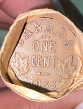 Load image into Gallery viewer, 1933 Roll of Pennies 50coins of pennies Canadian
