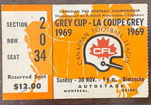 Load image into Gallery viewer, 1969 CFL Grrey Cup Ticket stub
