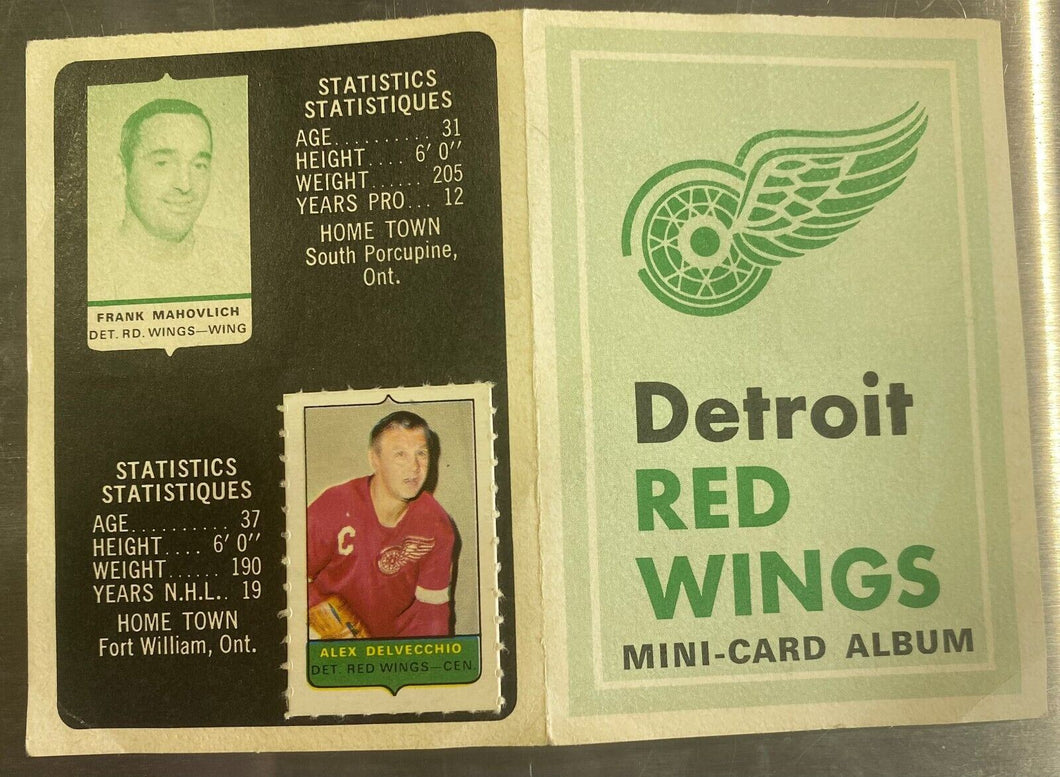 1969-70 O-Pee-Chee Hockey Booklet Mini Card Album Detroit Red Wings