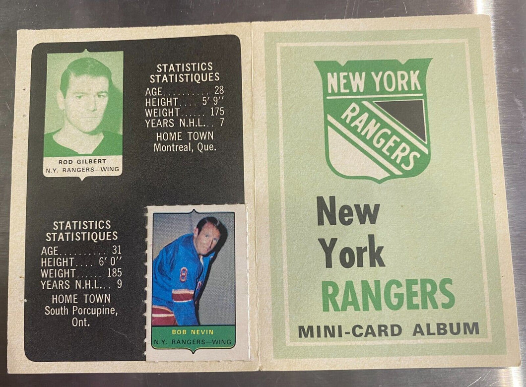 1969-70 O-Pee-Chee Hockey Booklet Mini Card Album New York Rangers