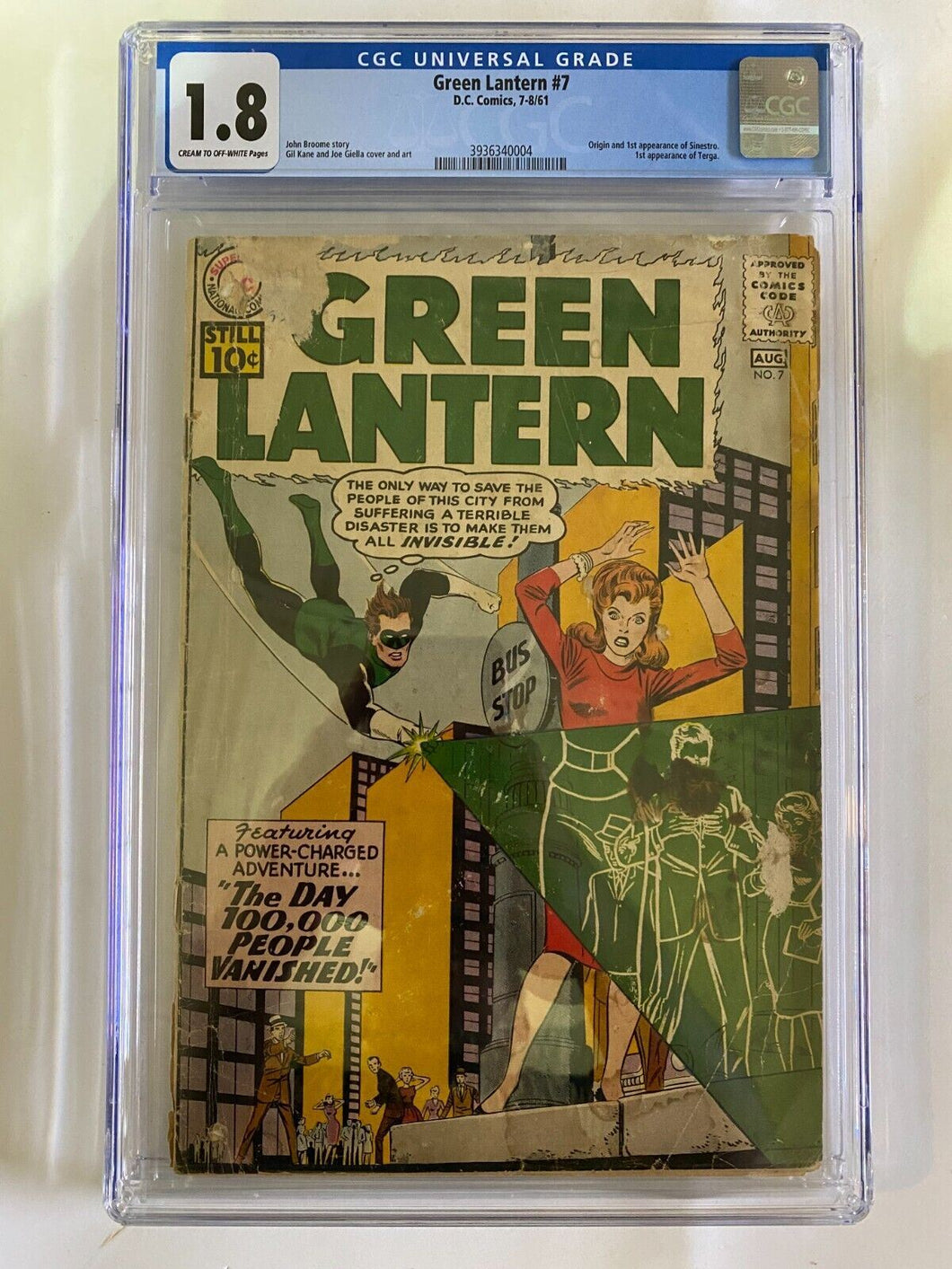 1961 DC Comics Green Lantern Vol 2 Issue 7 1.8 CGC Universal Graded