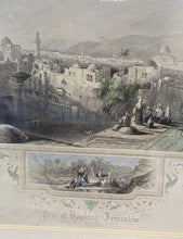Load image into Gallery viewer, Framed Colored Drawing of Pool of Hezekiah - Jerusalem

