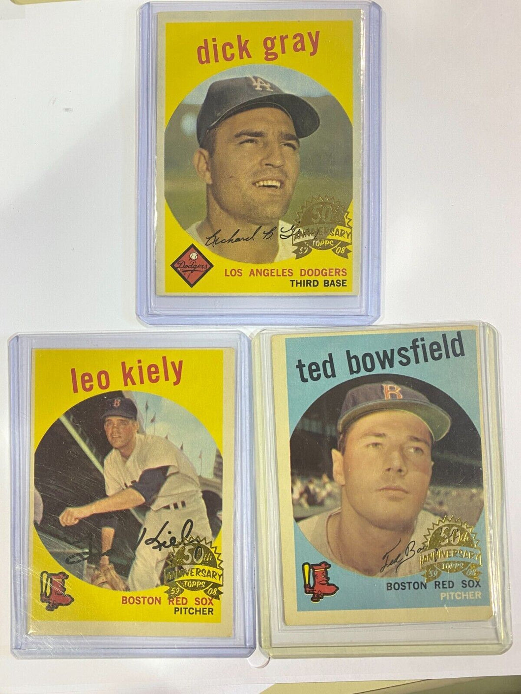 2008 Topps Heritage 50th Anniversary 1959 Buybacks Lot #1 (3 Cards)