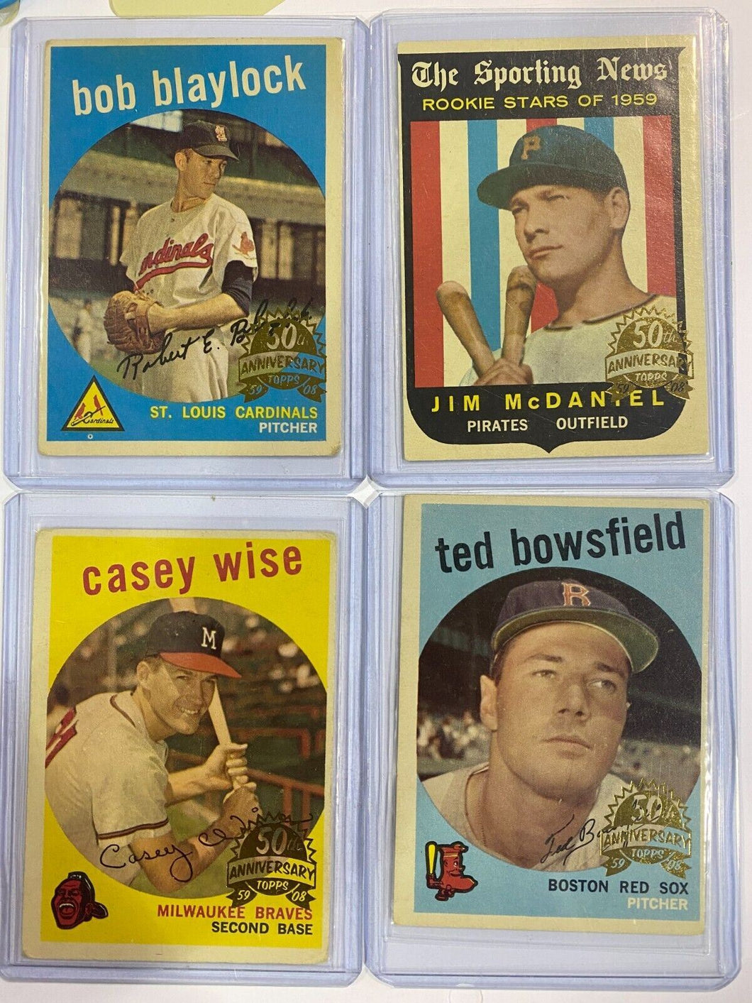 2008 Topps Heritage 50th Anniversary 1959 Buybacks Lot #5 (4 Cards)