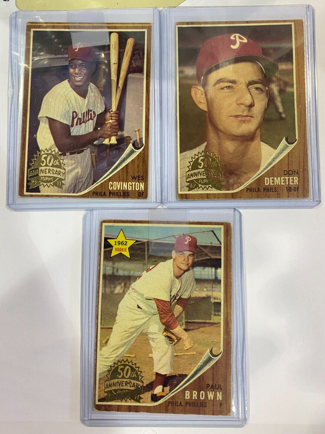 2011 Topps Heritage 50th Anniversary 1962 Buybacks Lot #5 (3 Cards)