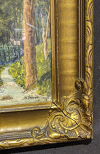 Load image into Gallery viewer, Gold Tone Wooden Frame - W.T. Wood - Forest &amp; Lake Scene
