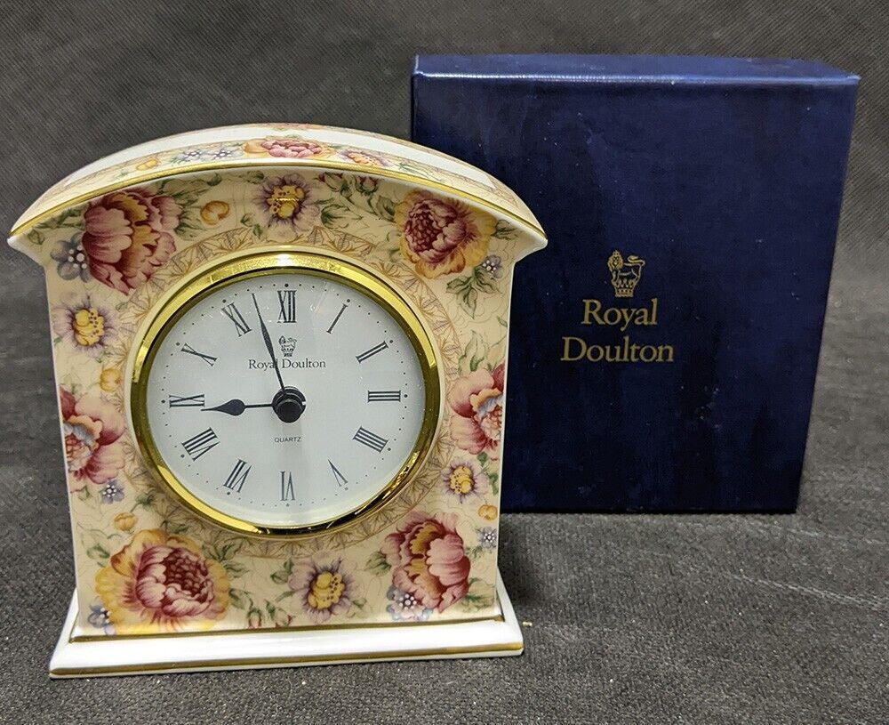 Royal Doulton Bone China Desk Clock - DARJEELING - H 5247