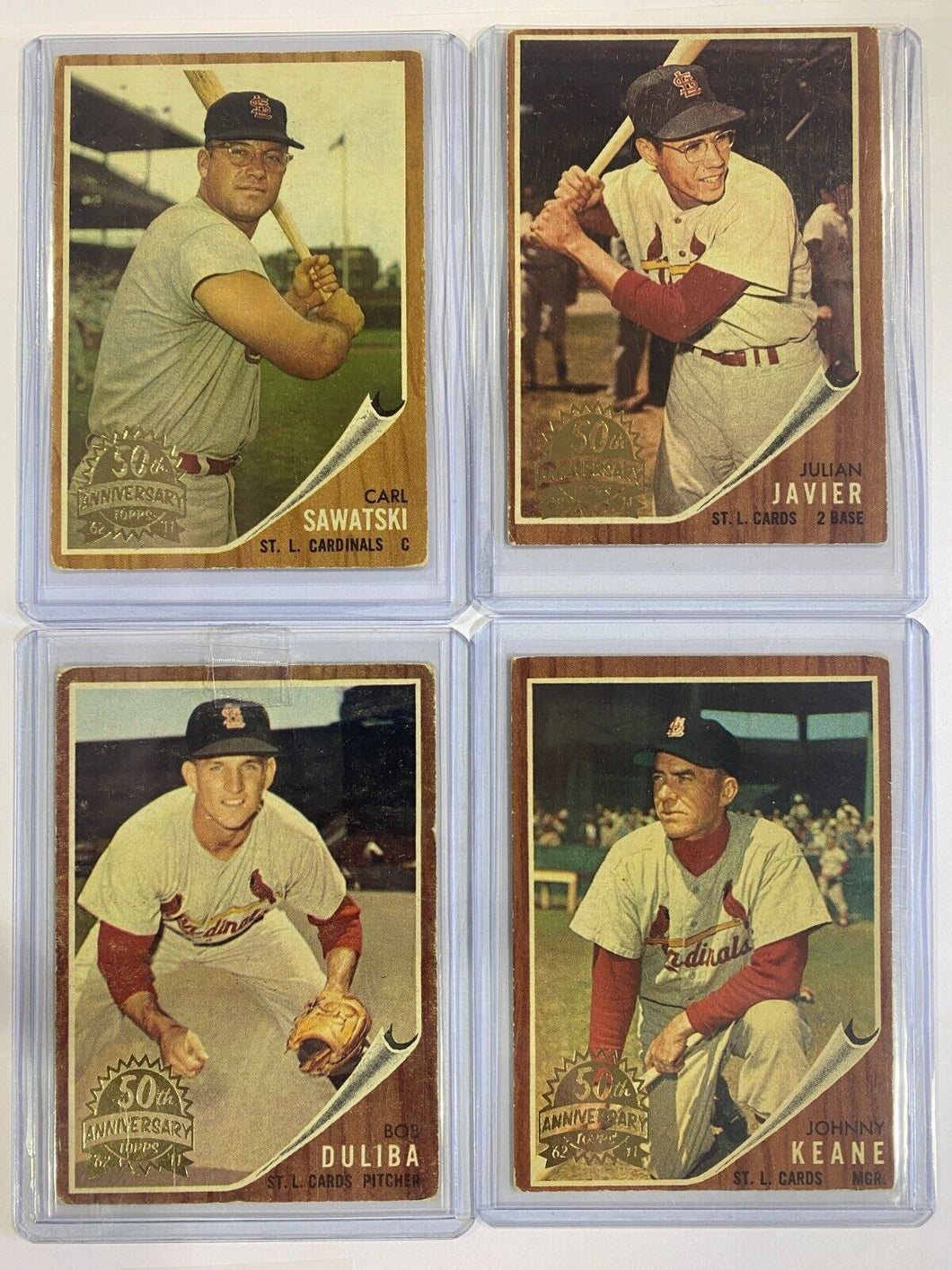 2011 Topps Heritage 50th Anniversary 1962 Buyback St. Louis Cardinals lot of 4