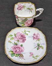 Load image into Gallery viewer, ROYAL STAFFORD Bone China Tea Cup &amp; Saucer -- Square Cup - Berkeley Rose
