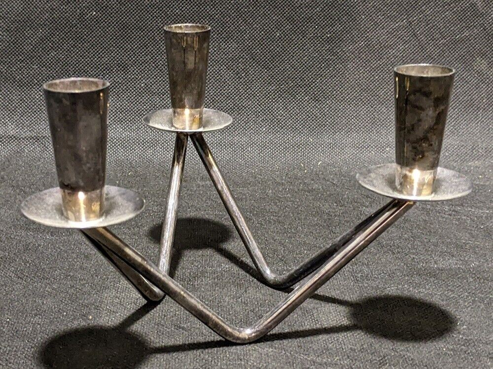 Vintage MCM Triangular 3 Candle Holder - Made in Denmark